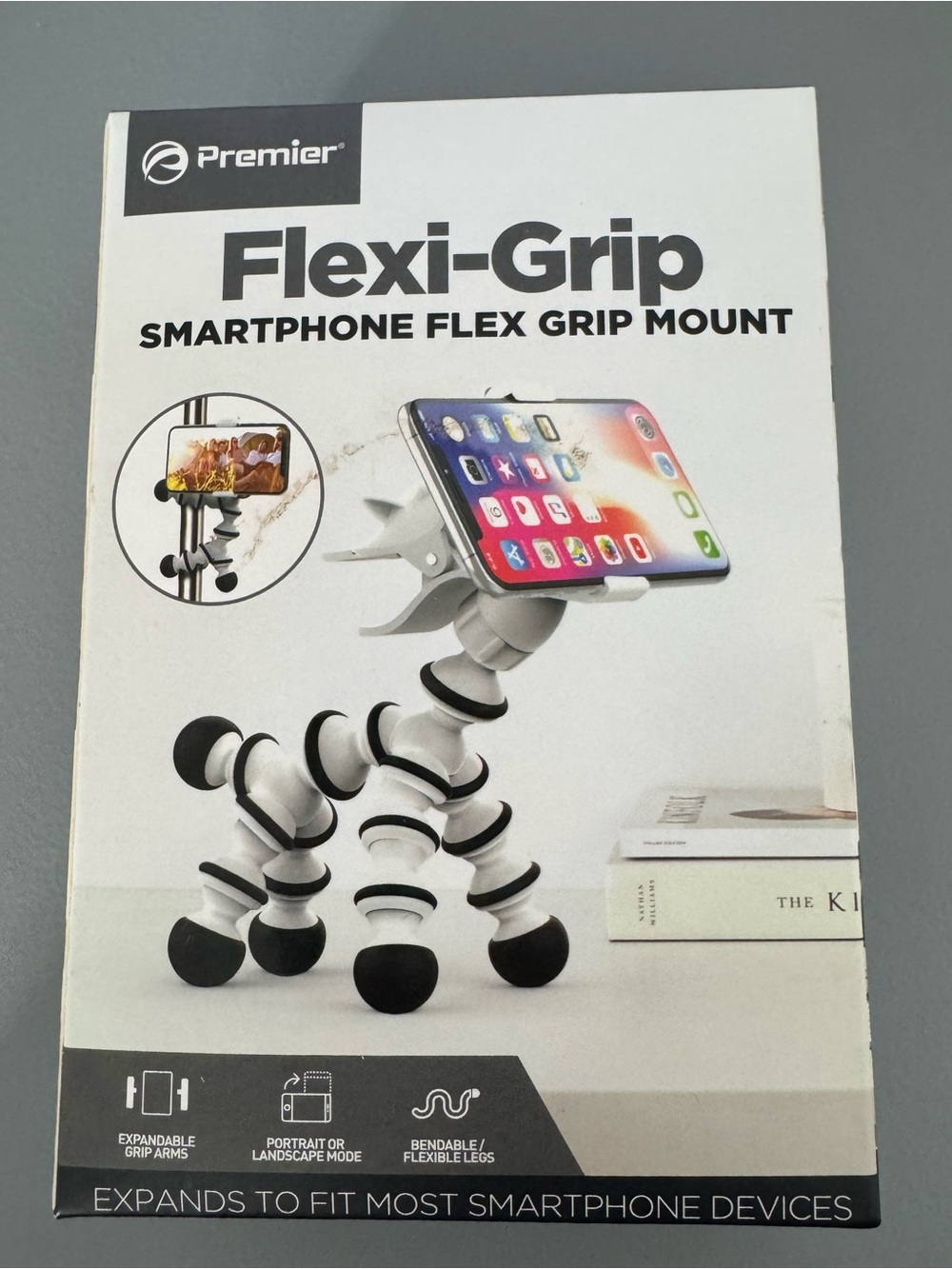 Premier Flexi-Grip Smartphone Mount in White and Black zebra animal shape